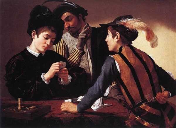 Hilekarlar c. 1594. Caravaggio