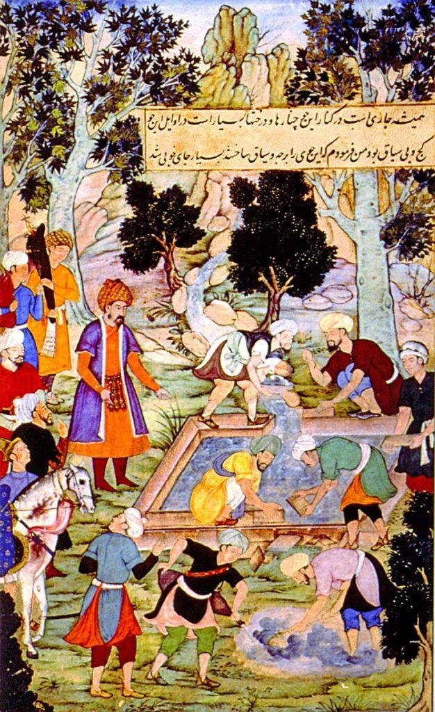 Babur Sah nezaretinde bahcenin tanzimi